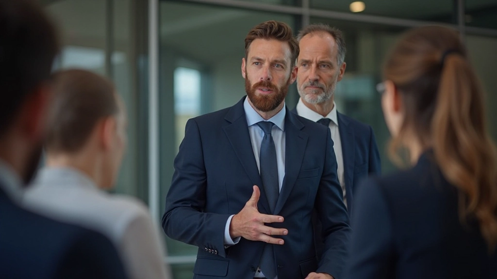 Professionele presentatie in een formeel zakelijk miljeu met kantoor setting